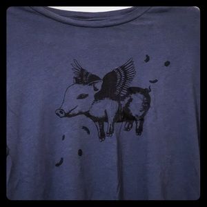 Vegan flying pig T-shirt unisex medium
